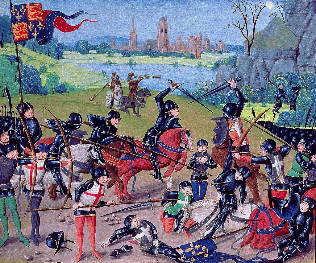 A drawing of the Battle of Agincourt.