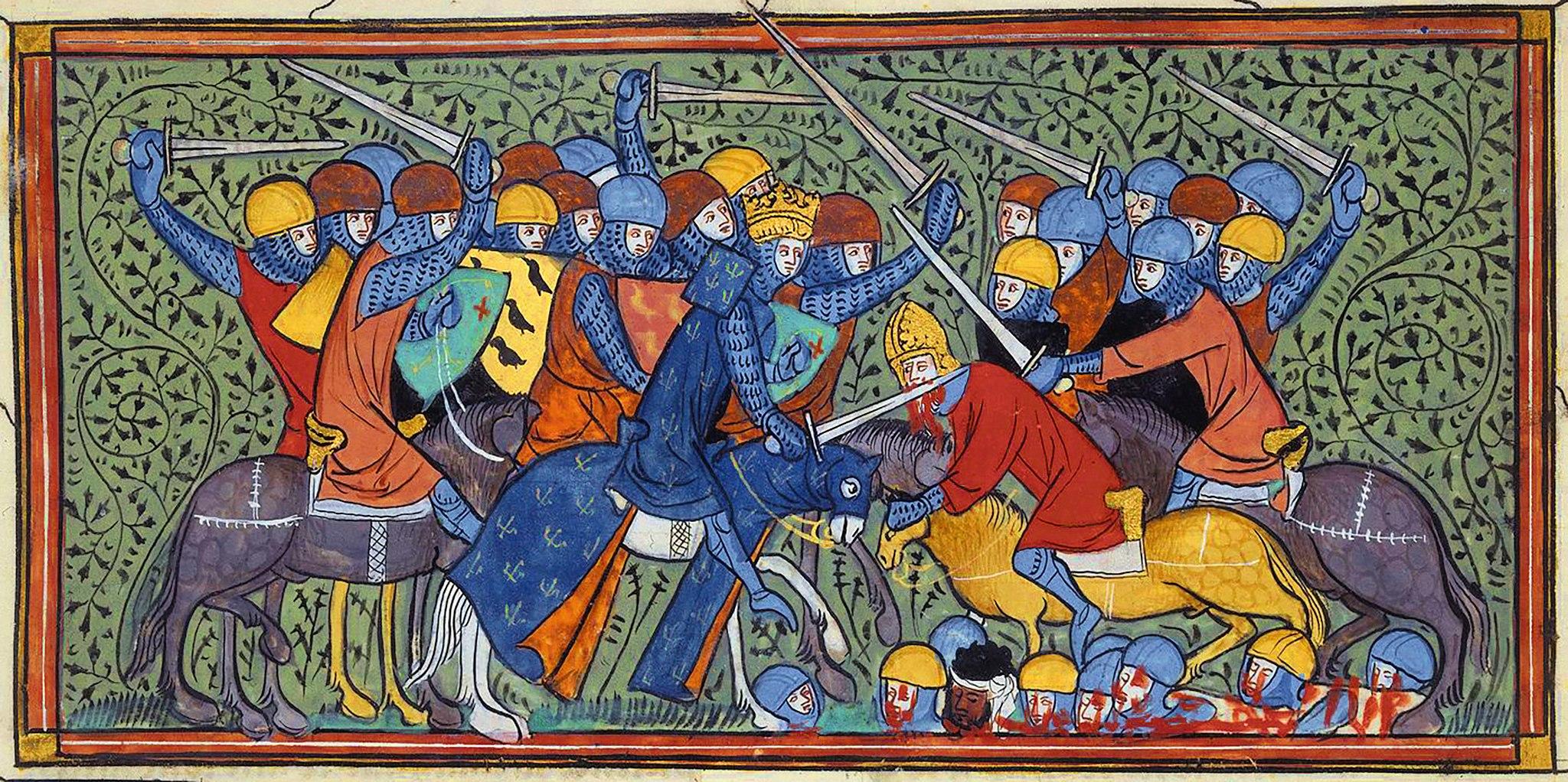 A painting of the Battle of Tours.