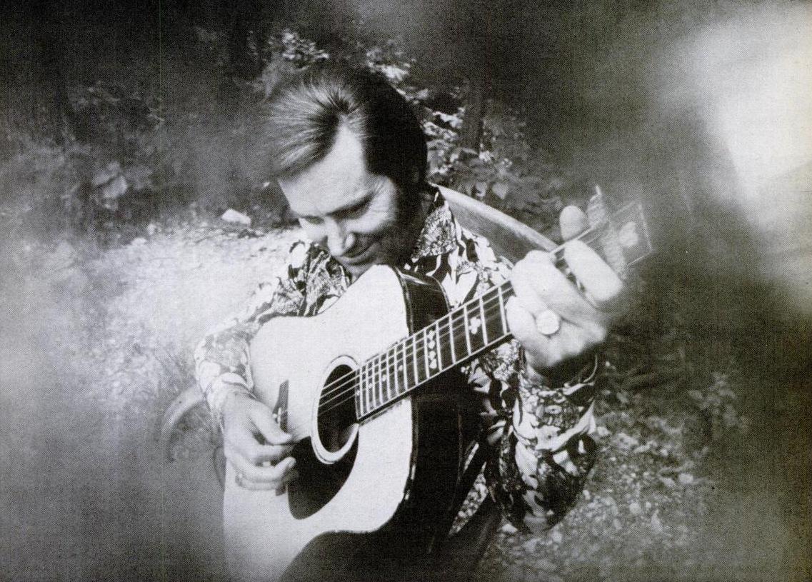 black and white photo of George jones