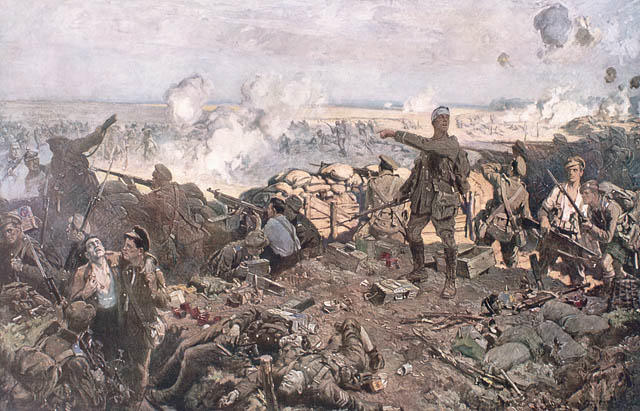 A painting of the Second Battle of Ypres.