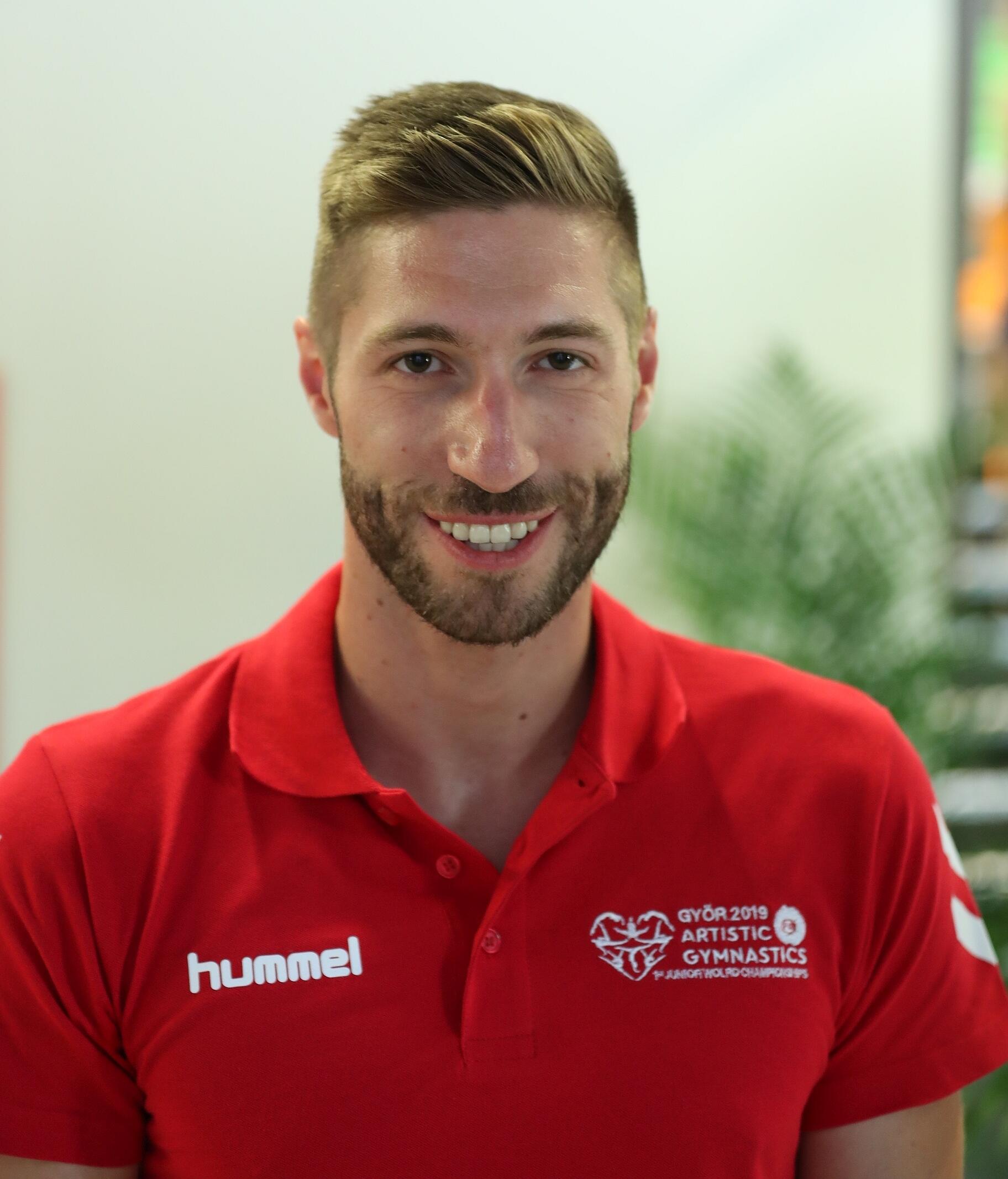 Portrait of Berk, men's pommel horse champion.