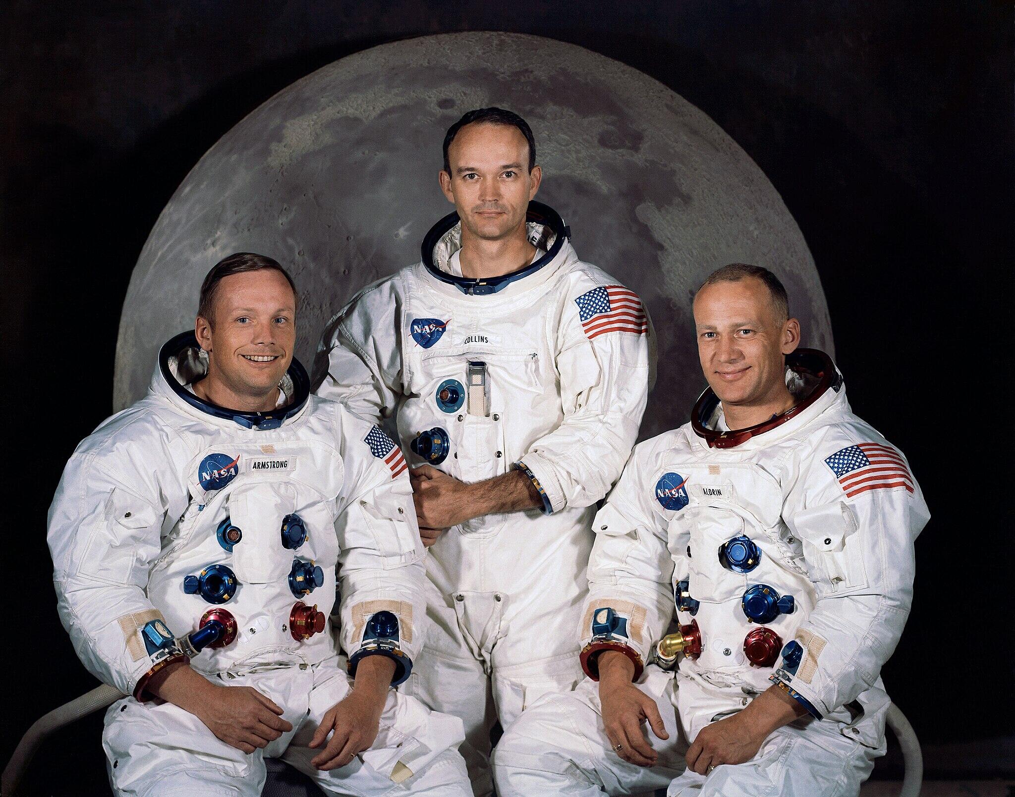 photo of all 3 astronauts on the Apollo 11 mission