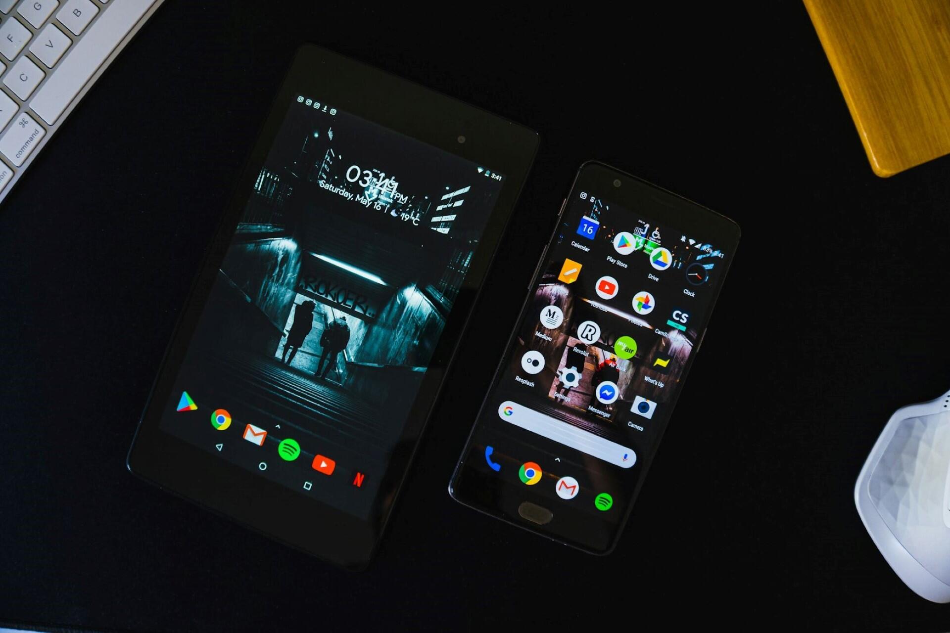 Two smartphones.