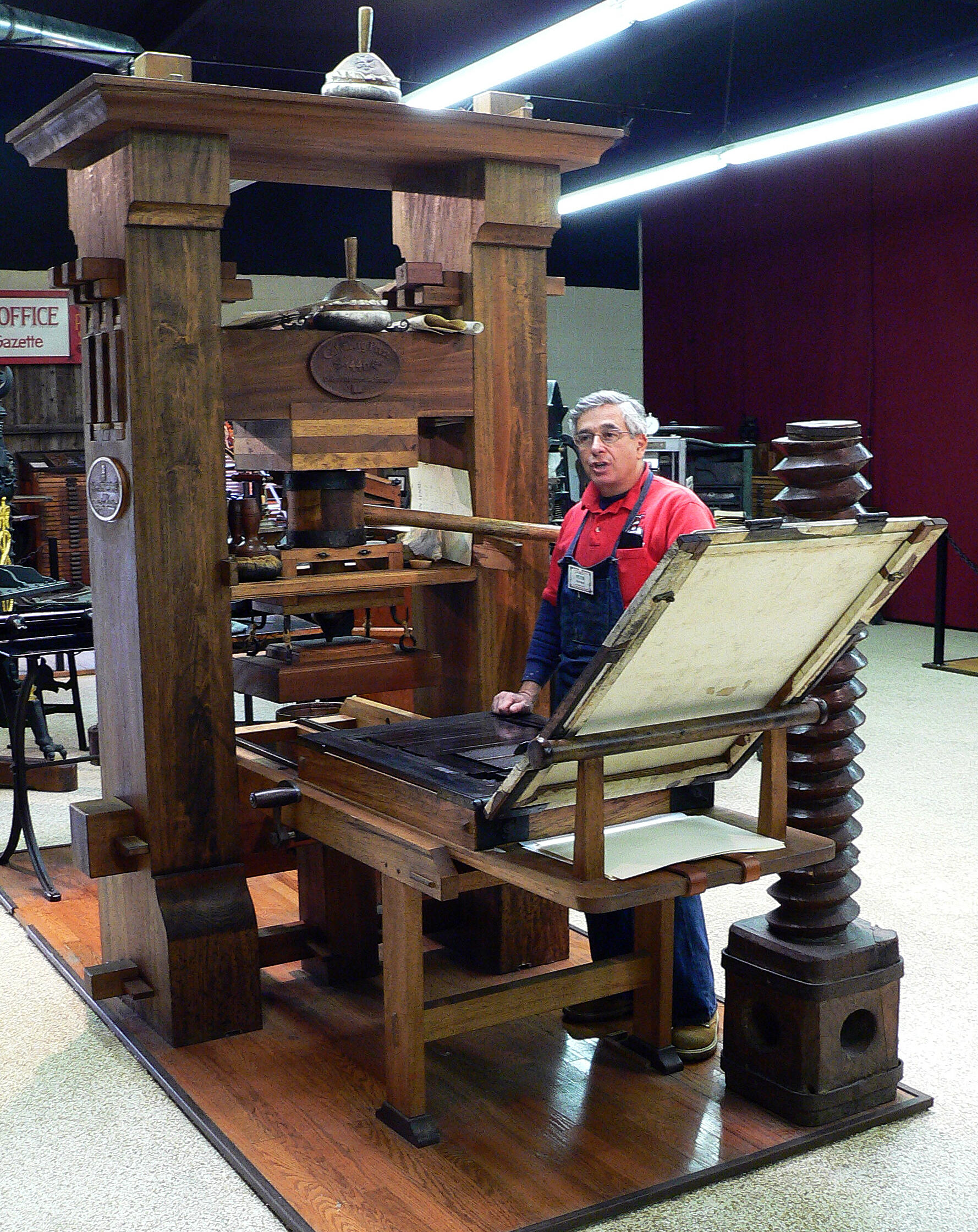 a recreation Gutenberg Press at the International Printing Museum