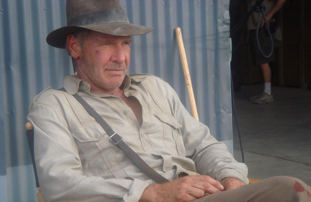Harrison Ford in his Indian Jones uniform.