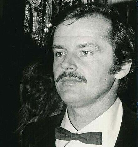 Jack Nicholson black and white photo at the Golden Globes.