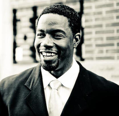Black and white photo of Michael Jai