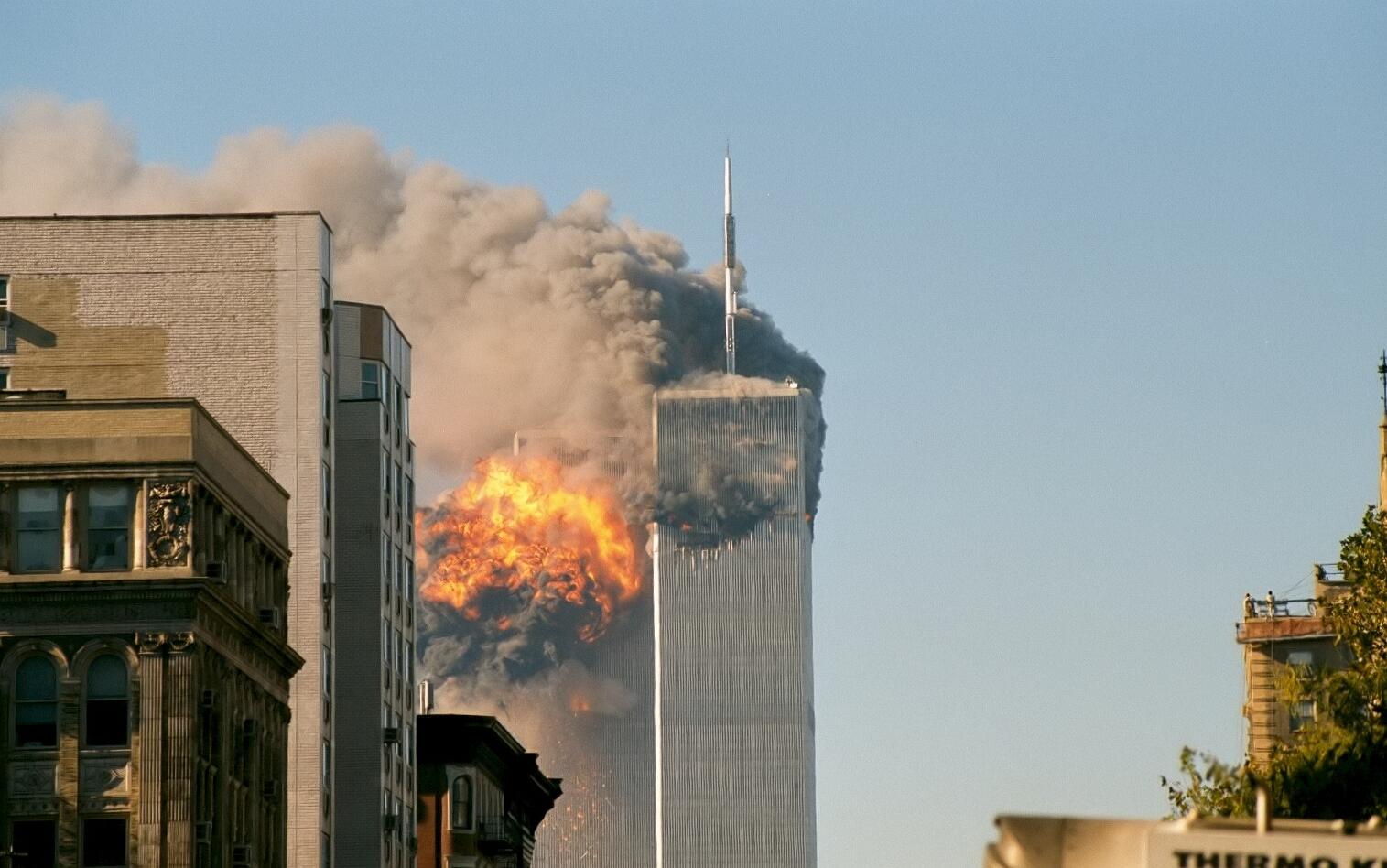 United Airlines Flight 175 crashes into the south tower of the World Trade Center