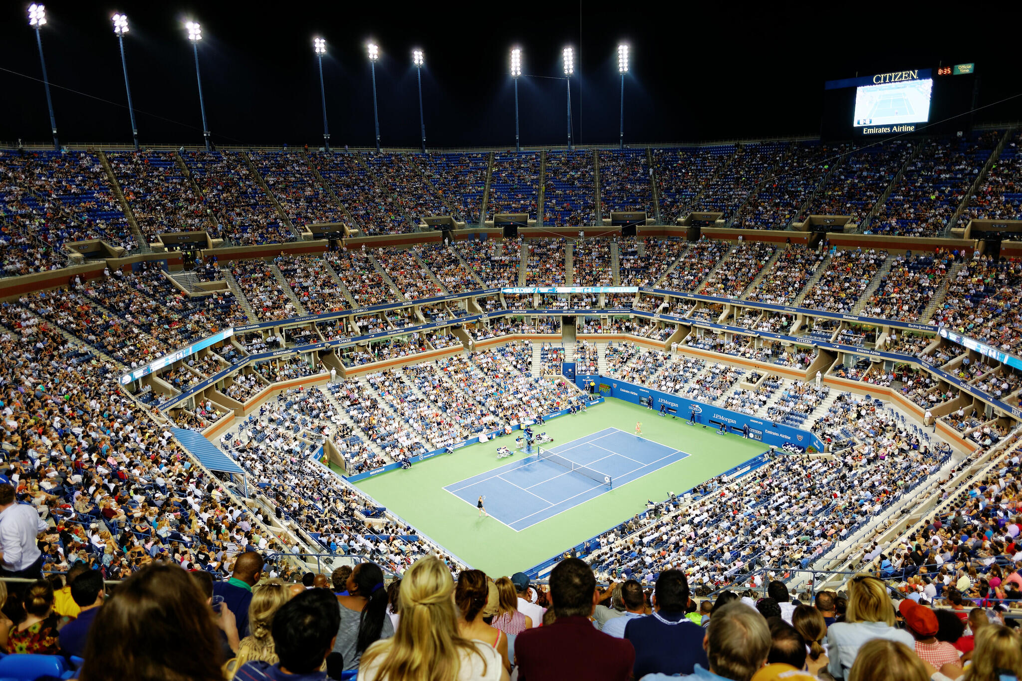 An aerial view of the 2014 US Open.