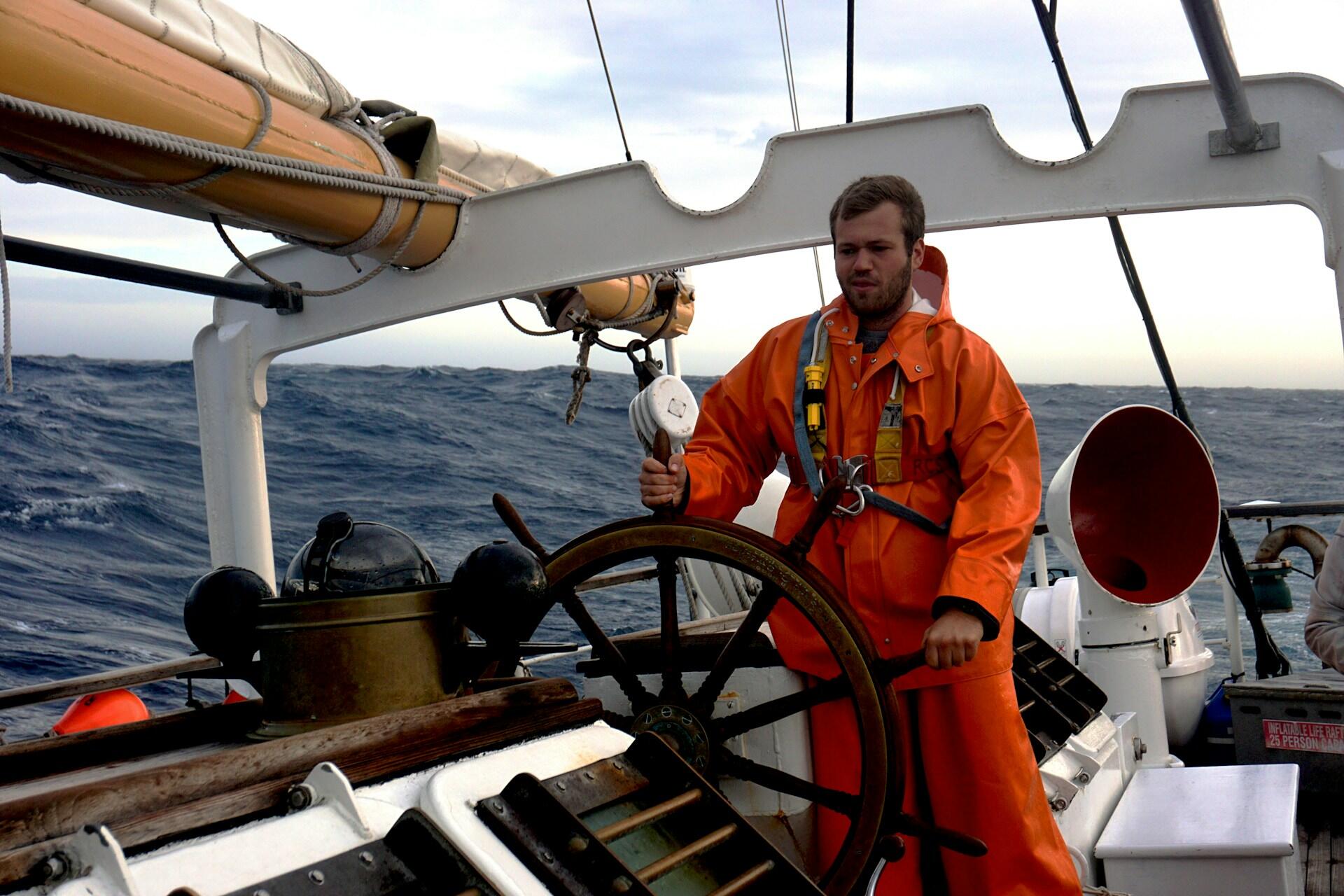 A man on a boat.