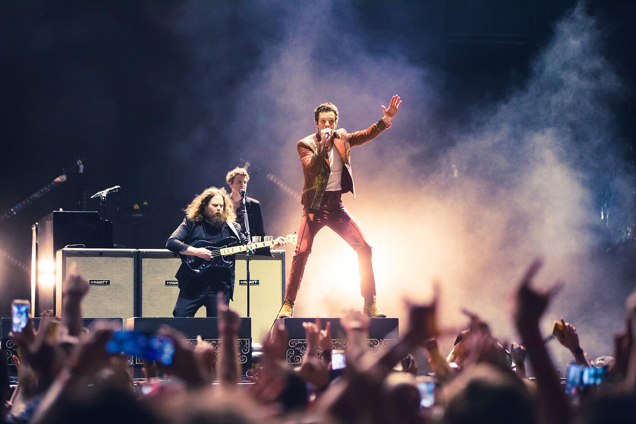 The Killers performing on stage