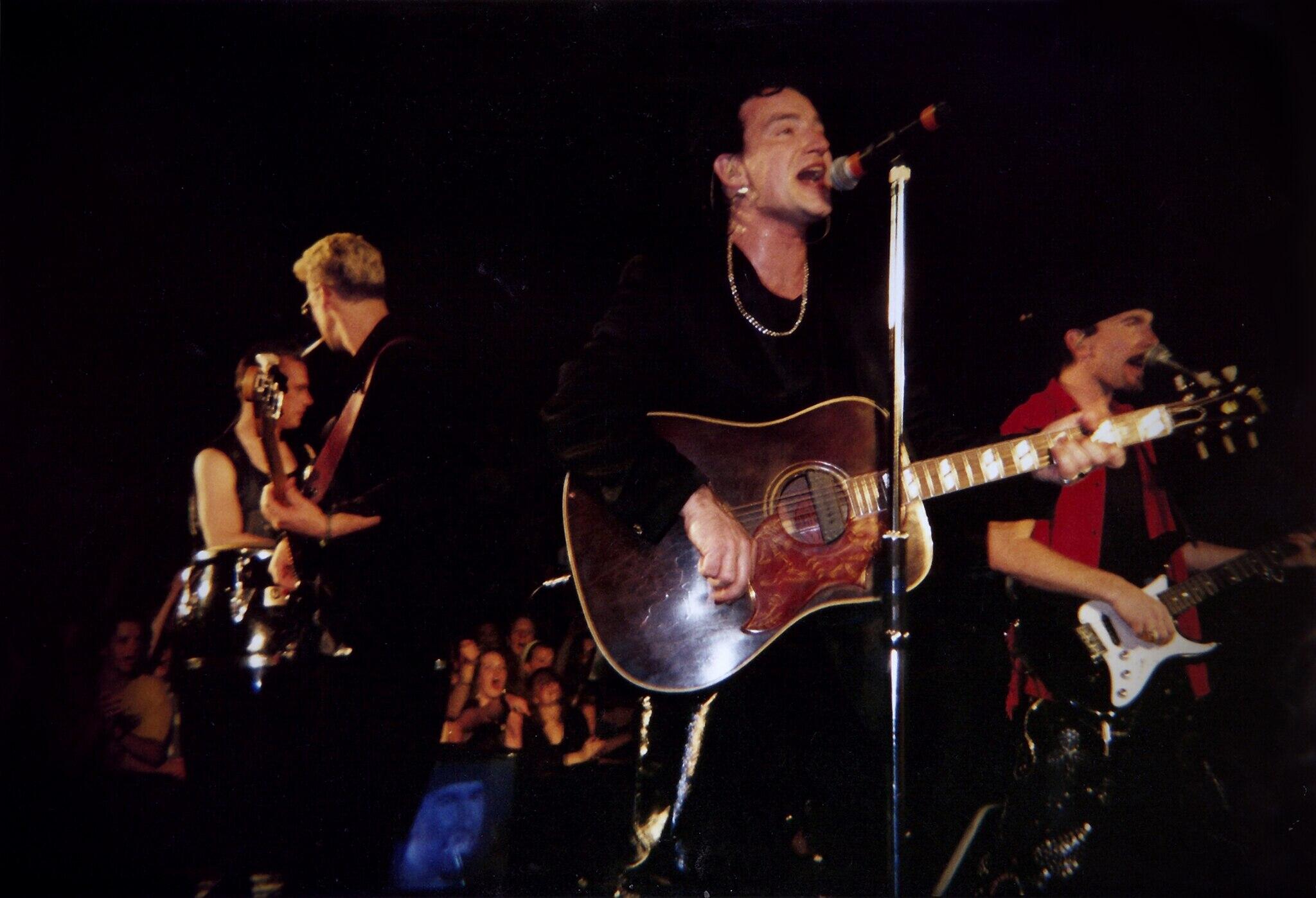 U2 performing on stage