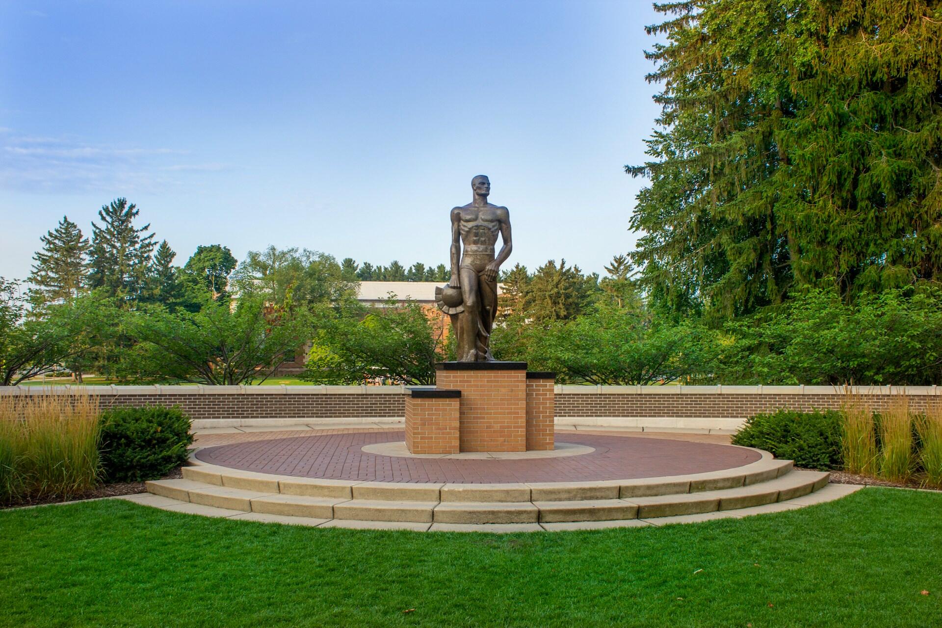 A statue on Michigan State University Campus.
