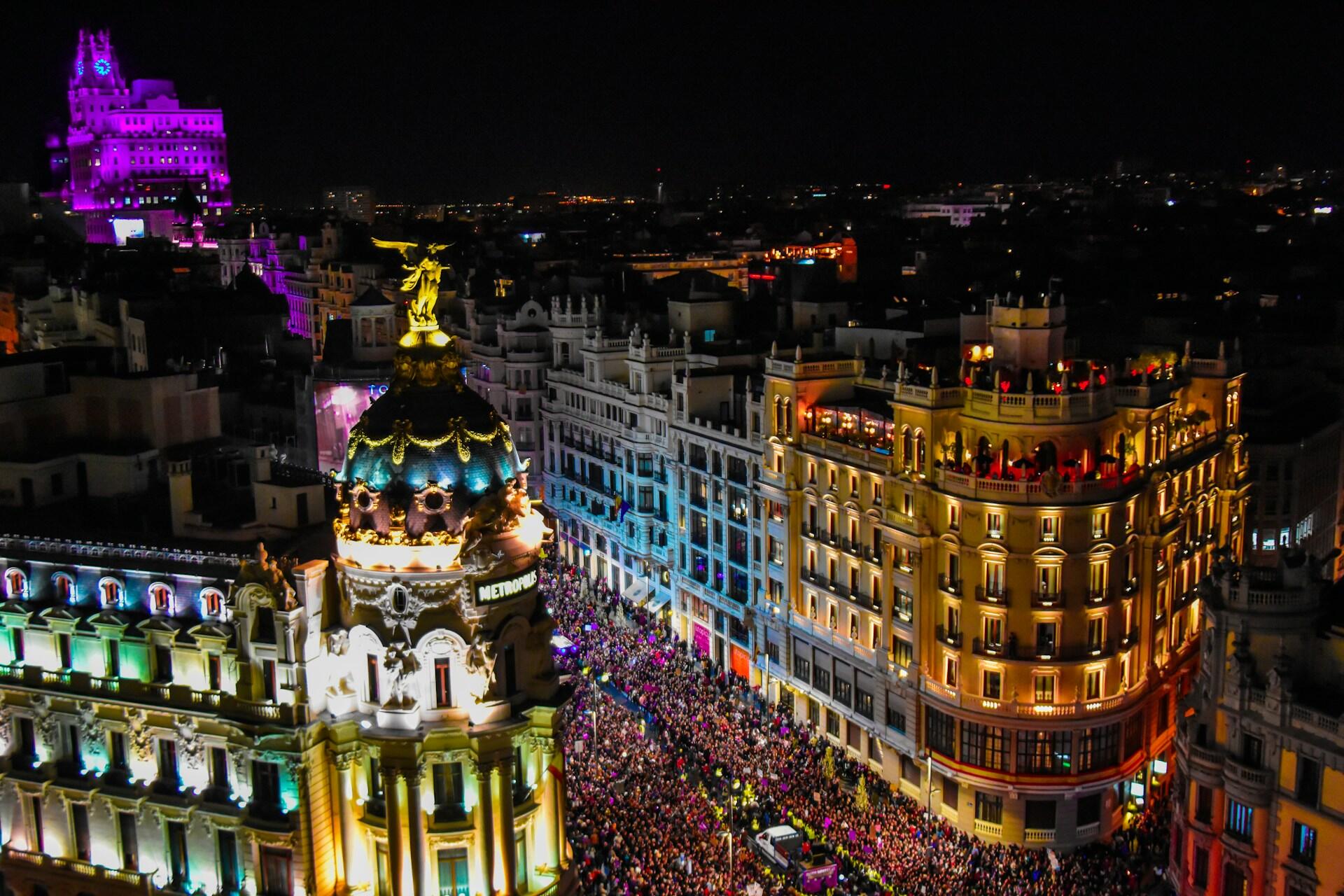 An event at the Gran Vía in Madrid, Spain.