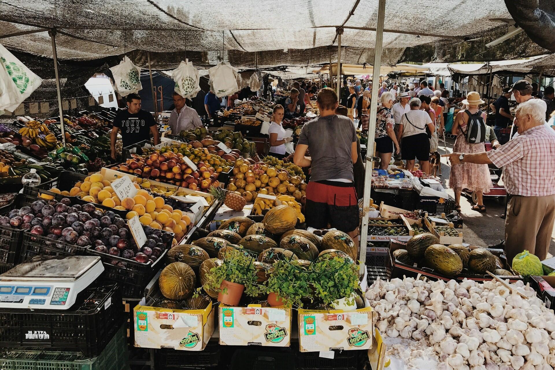 A market in Spain.