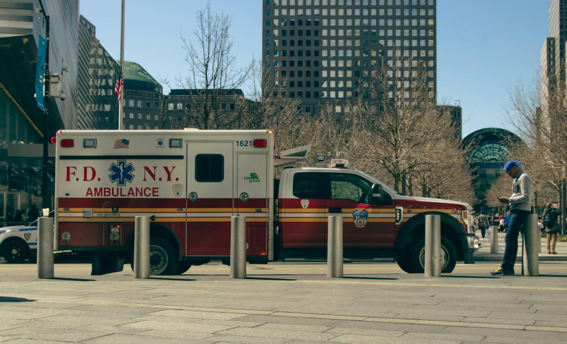 An ambulance in New York City.