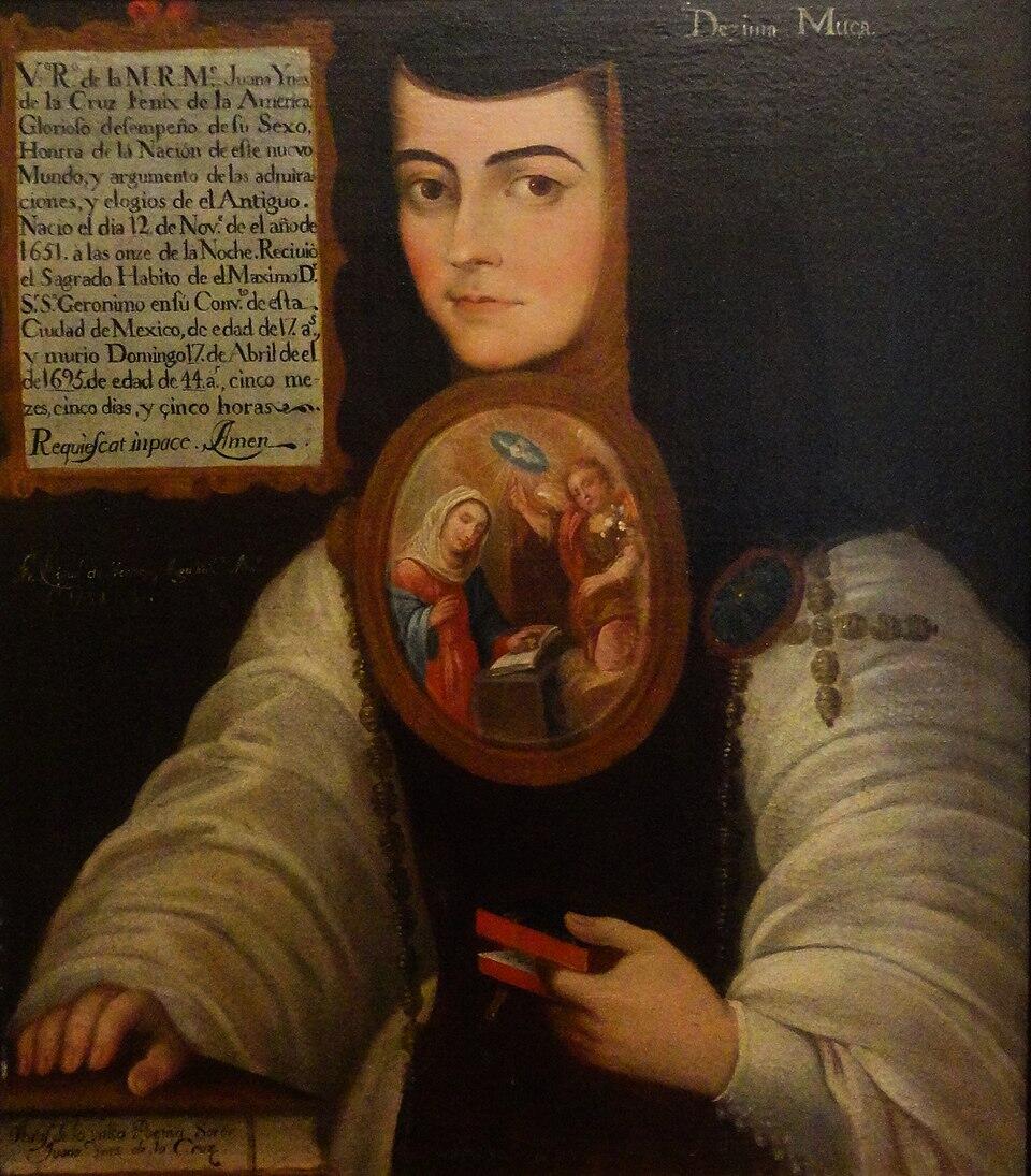 oil painting portrait of Sor Juana Inés de la Cruz