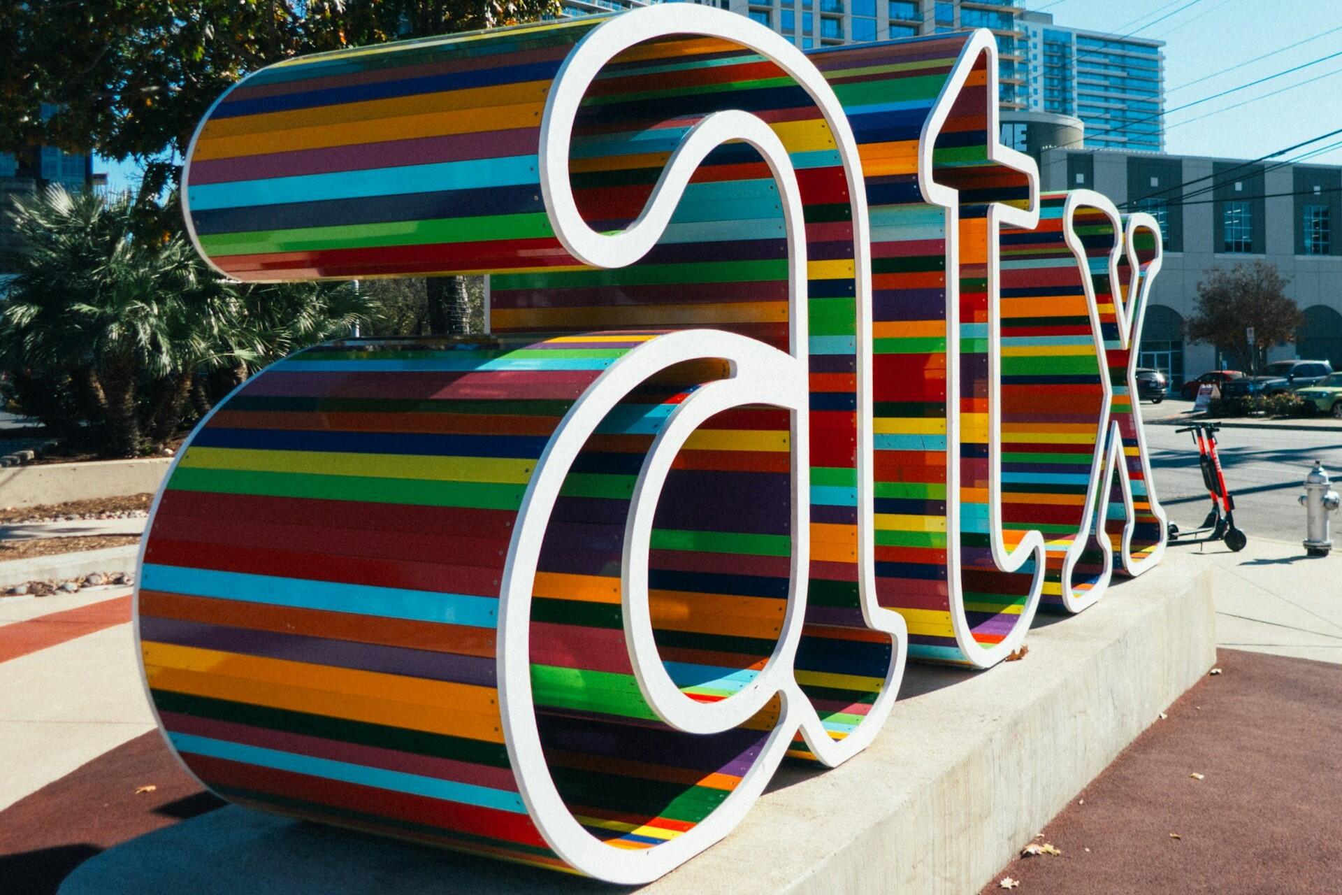 An ATX sign in Austin, Texas.