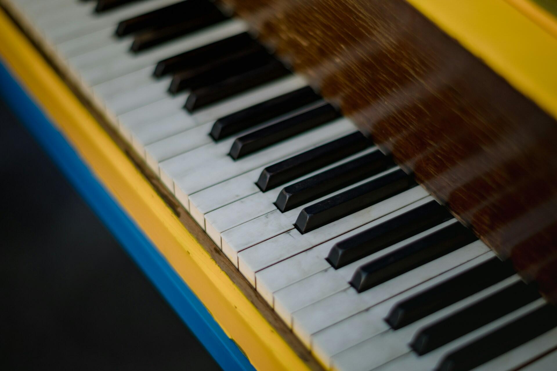 A colored piano.