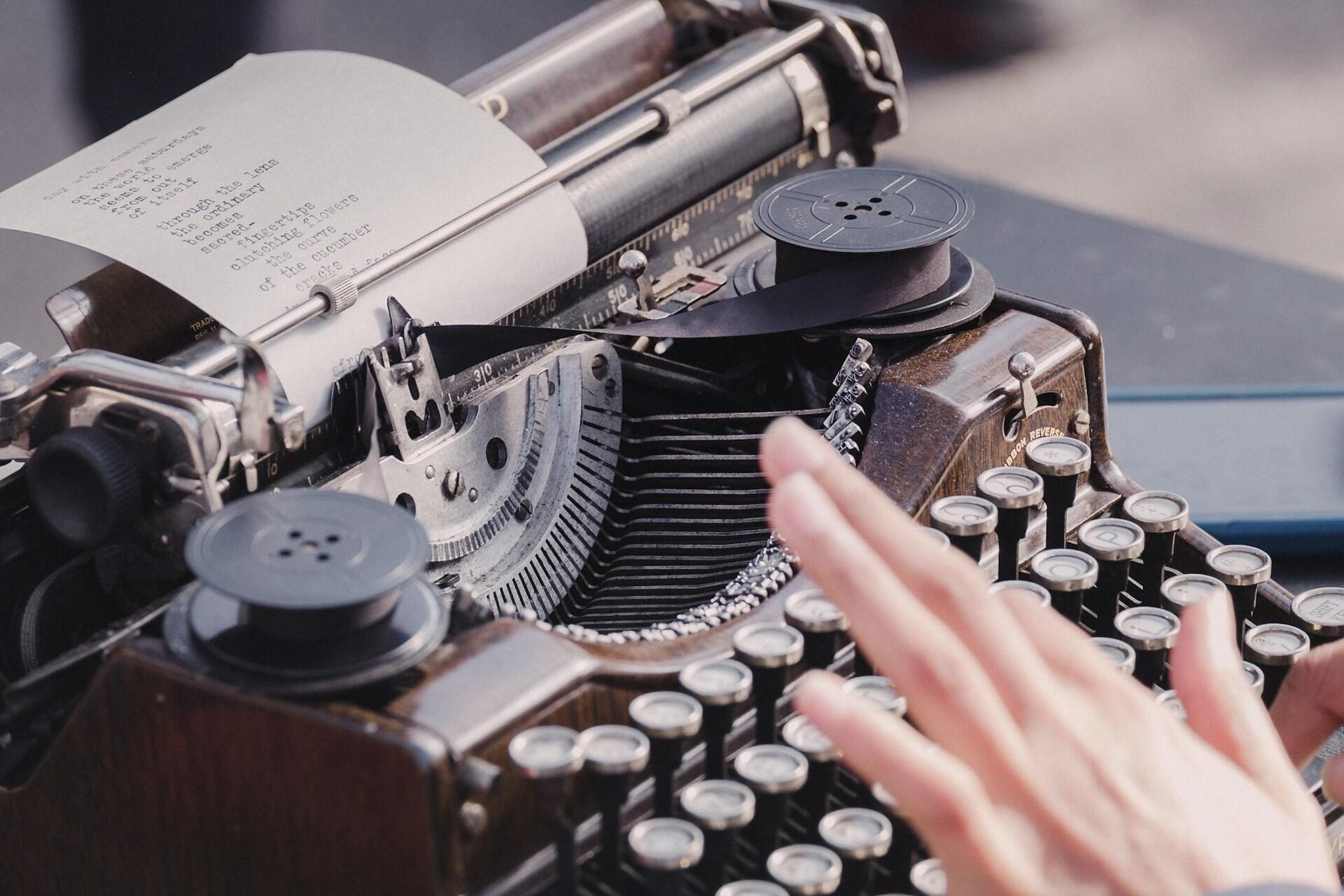 Poetry on a typewriter.