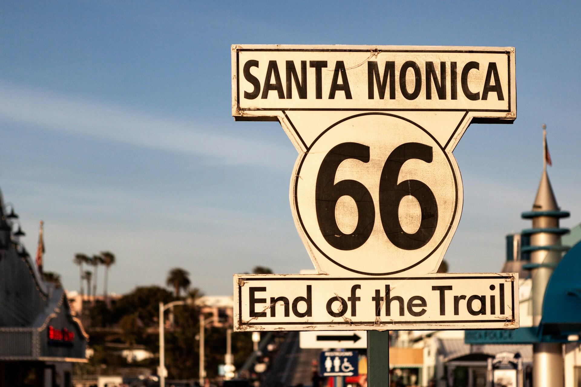 End of trail of Route 66 in Santa Monica.