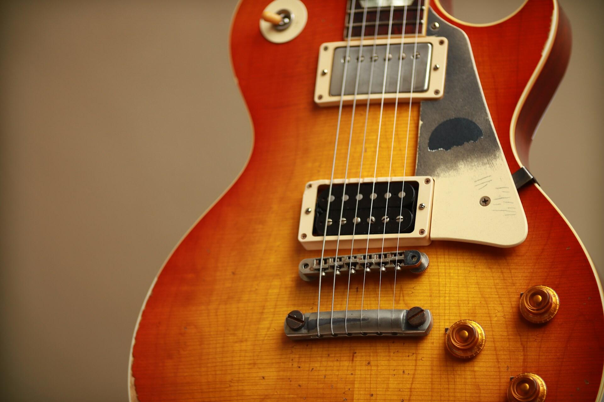A Gibson Les Paul guitar.