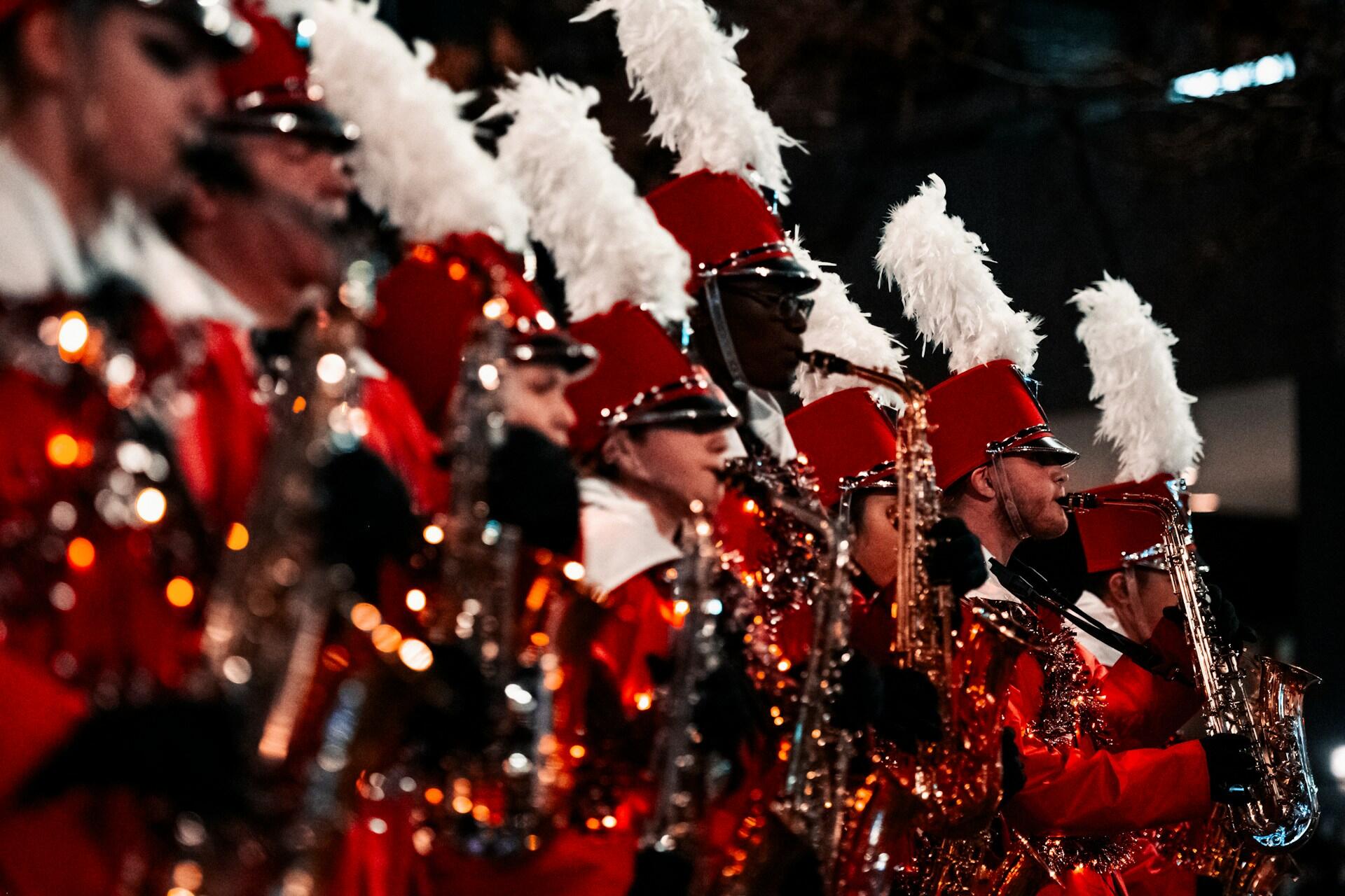 A marching band.