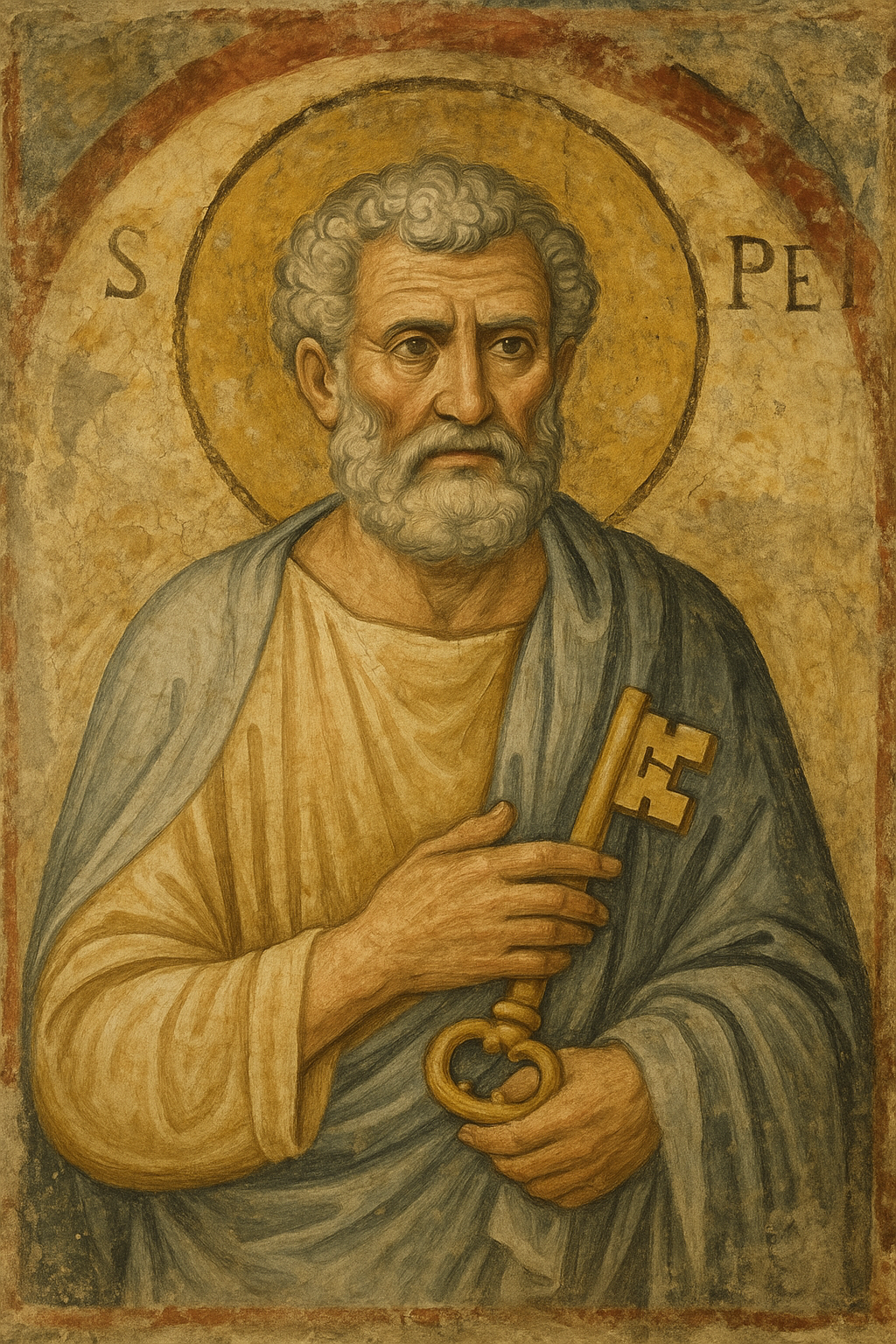 San Pietro che tiene in mano la chiave del Paradiso.