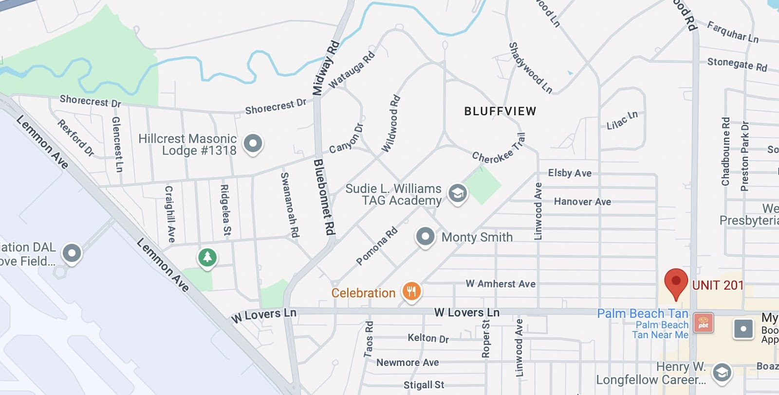 Location of The Dallas Conservatory