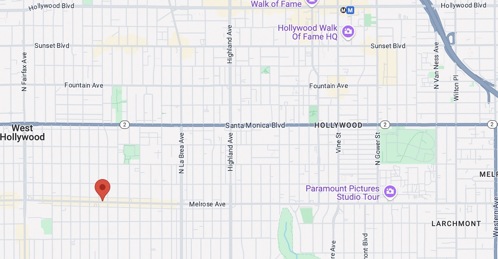 Location of Hollywood Academy of Music and Arts