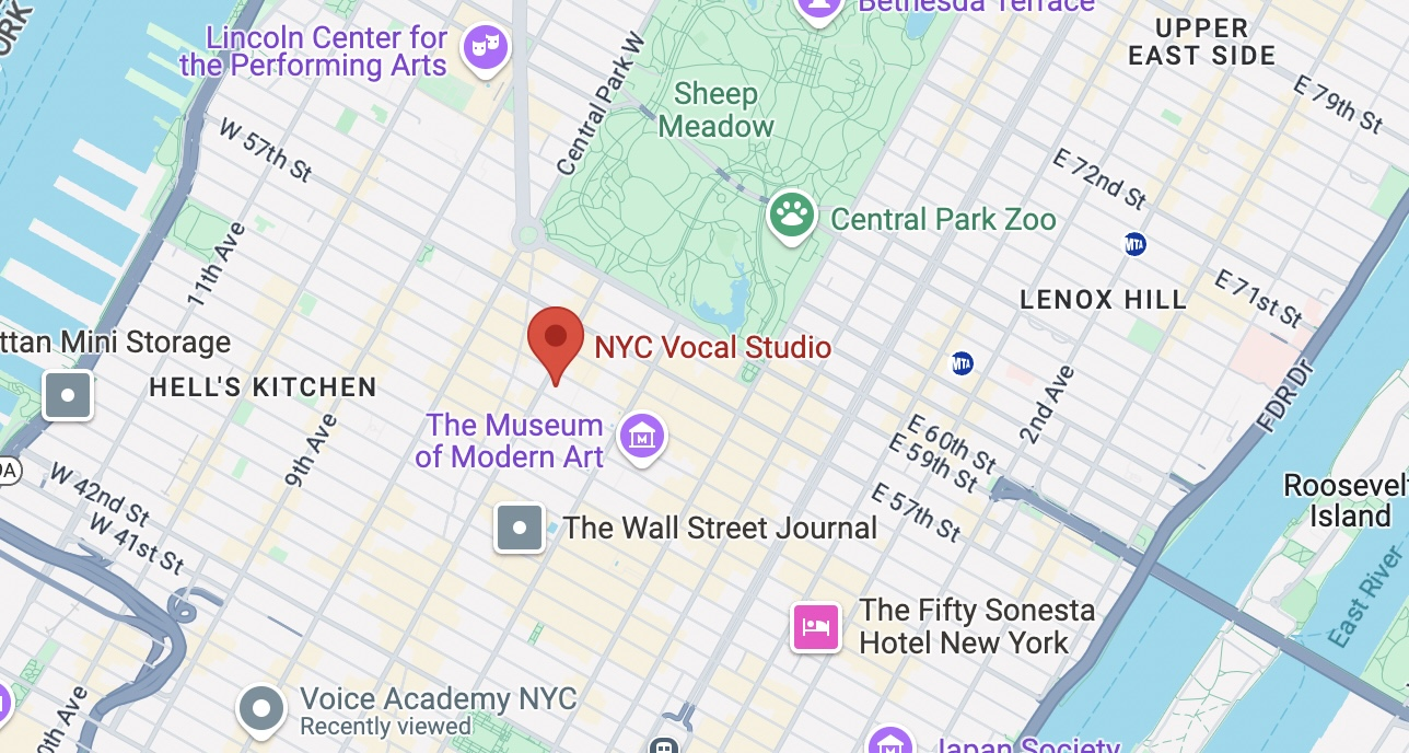 Location of NYC Vocal Studio