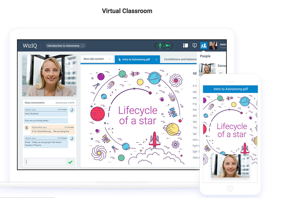 WizIQ provides learning through virtual classrooms that give one-on-one teaching lessons that focus on one student at a time. 
