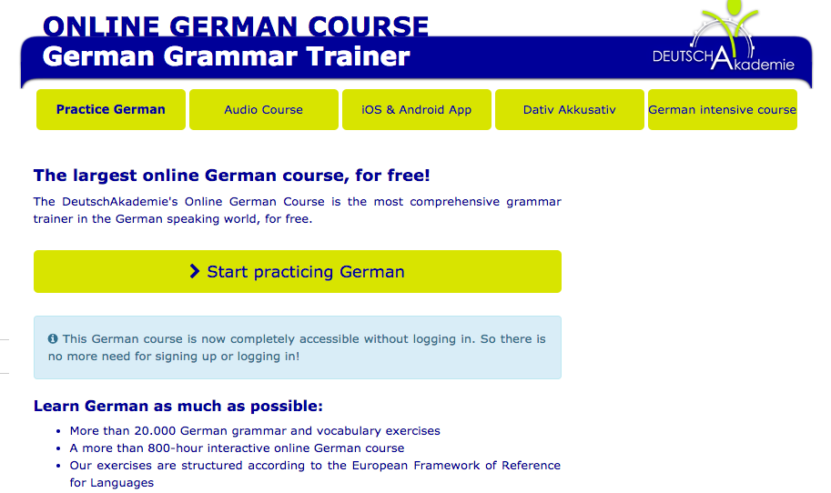 A photo of the Deutsch Akademie website.