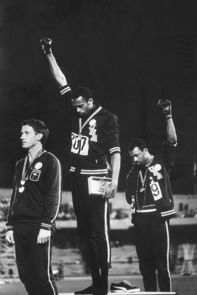 Black power salute at the Olympics.