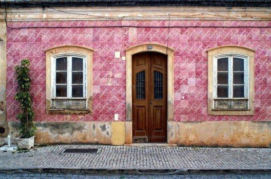 A pink building in the Algarve.