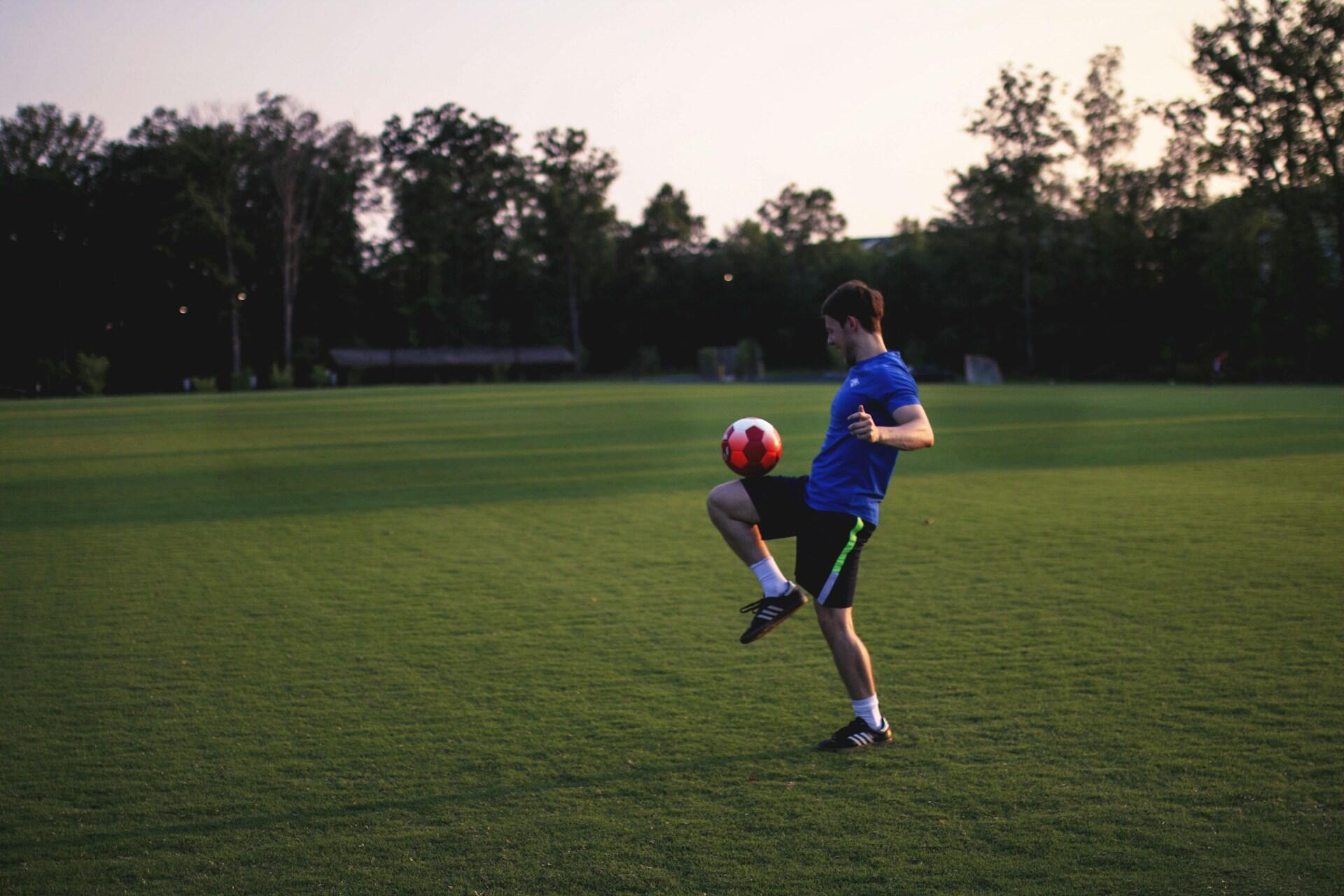 man playing soccer