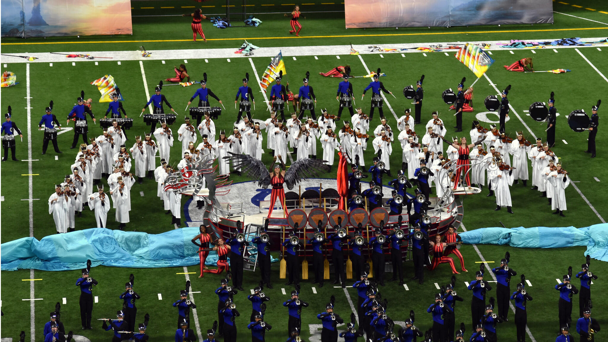 The Carmel Marching Band in 2018