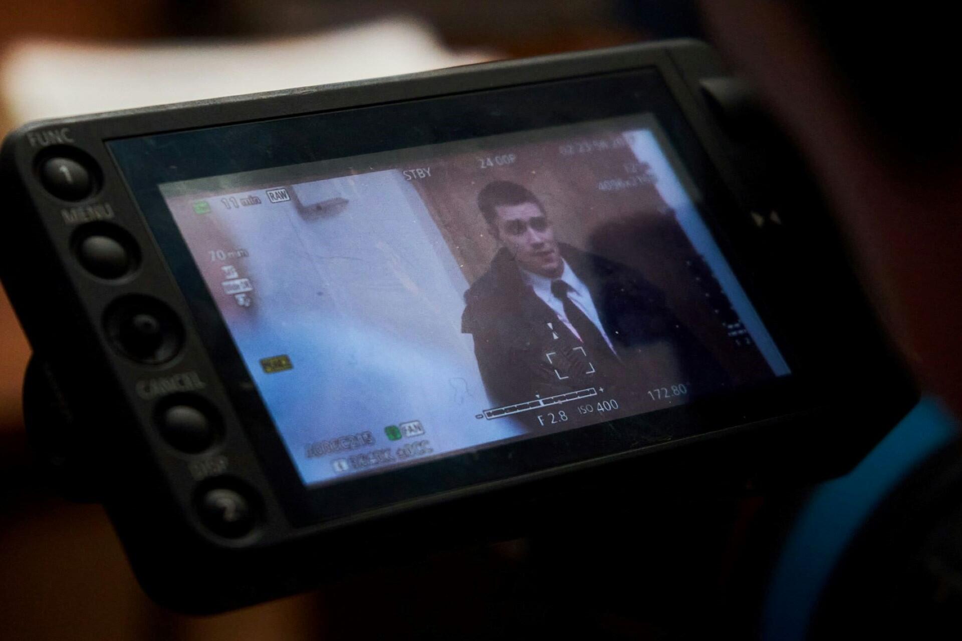 A monitor on a movie set.