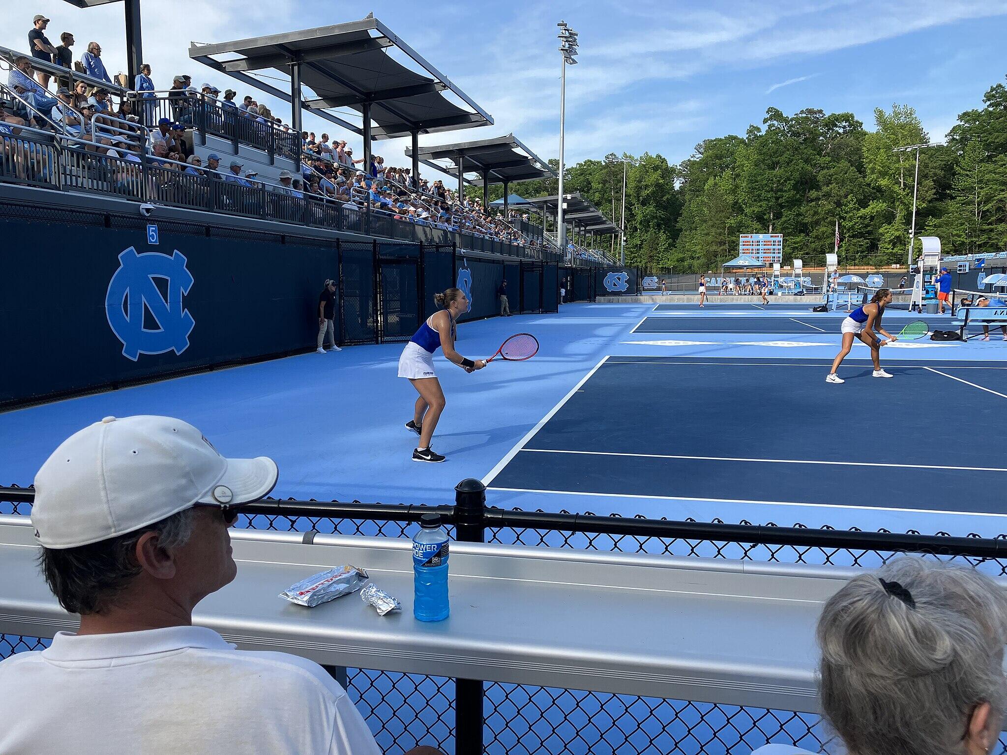 Sophie Williams and Emma Shelton of the Florida Gators vs. the North Carolina Tar Heels in the NCAA Tournament Super Regional round on Friday, May 12, 2023
