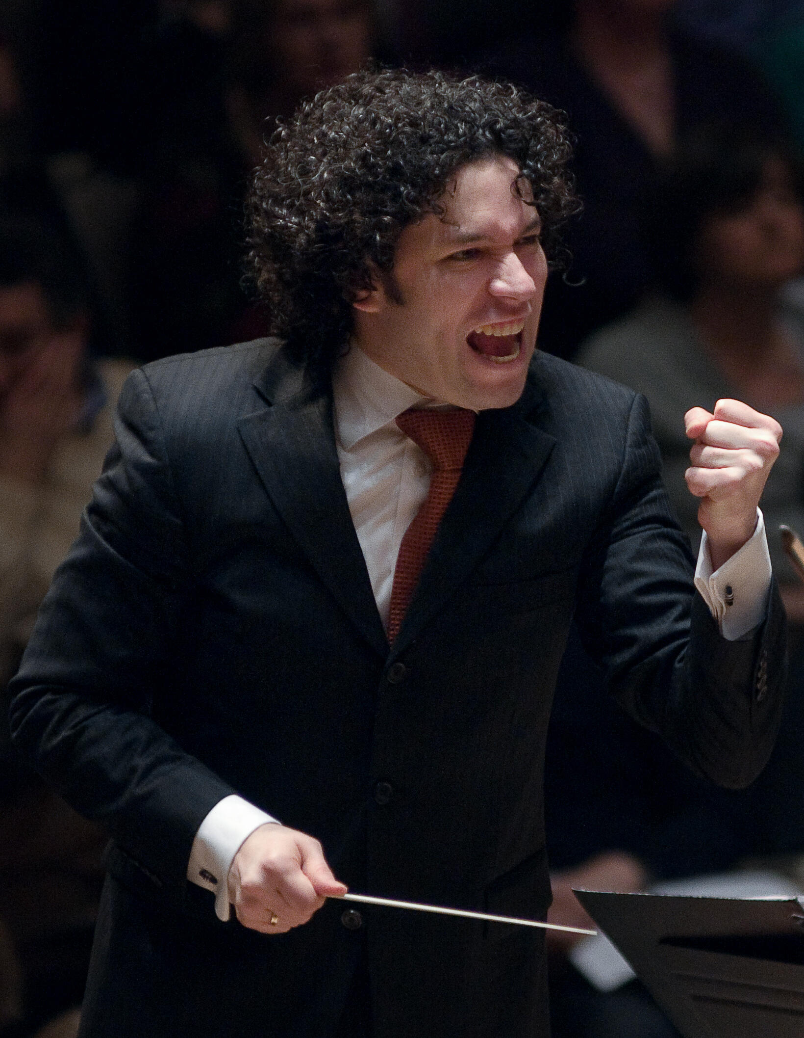 Gustavo Dudamel conducts the Simon Bolivar Youth Orchestra at London's Royal Festival Hall, 2009
