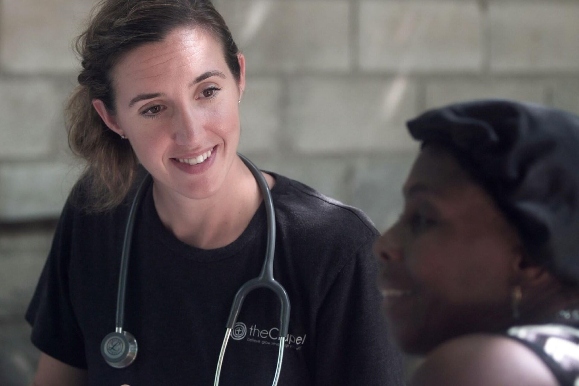 A nurse with a patient.