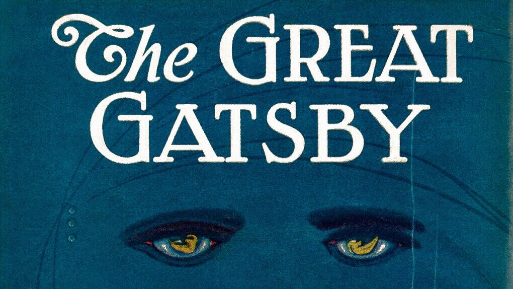 cover of The Great Gatsby focusing on the title and the eyes