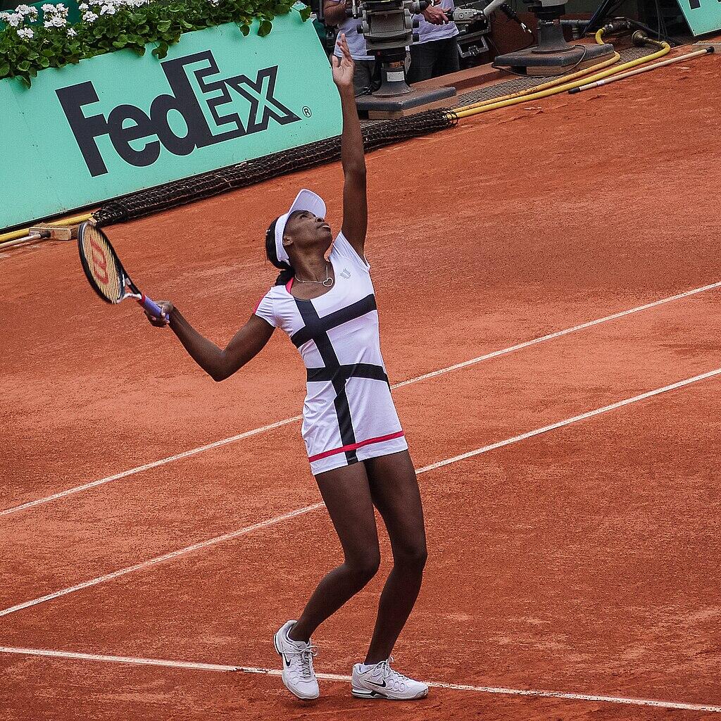 Williams competing at the French Open in 2012