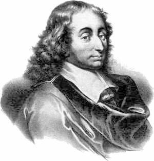 Blaise Pascal black and white portrait.