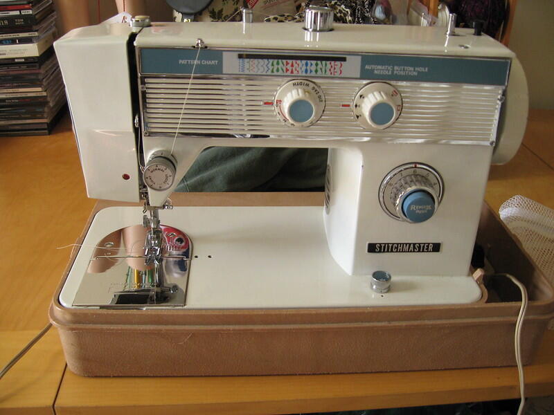a white Stitchmaster electronic sewing machine on a table