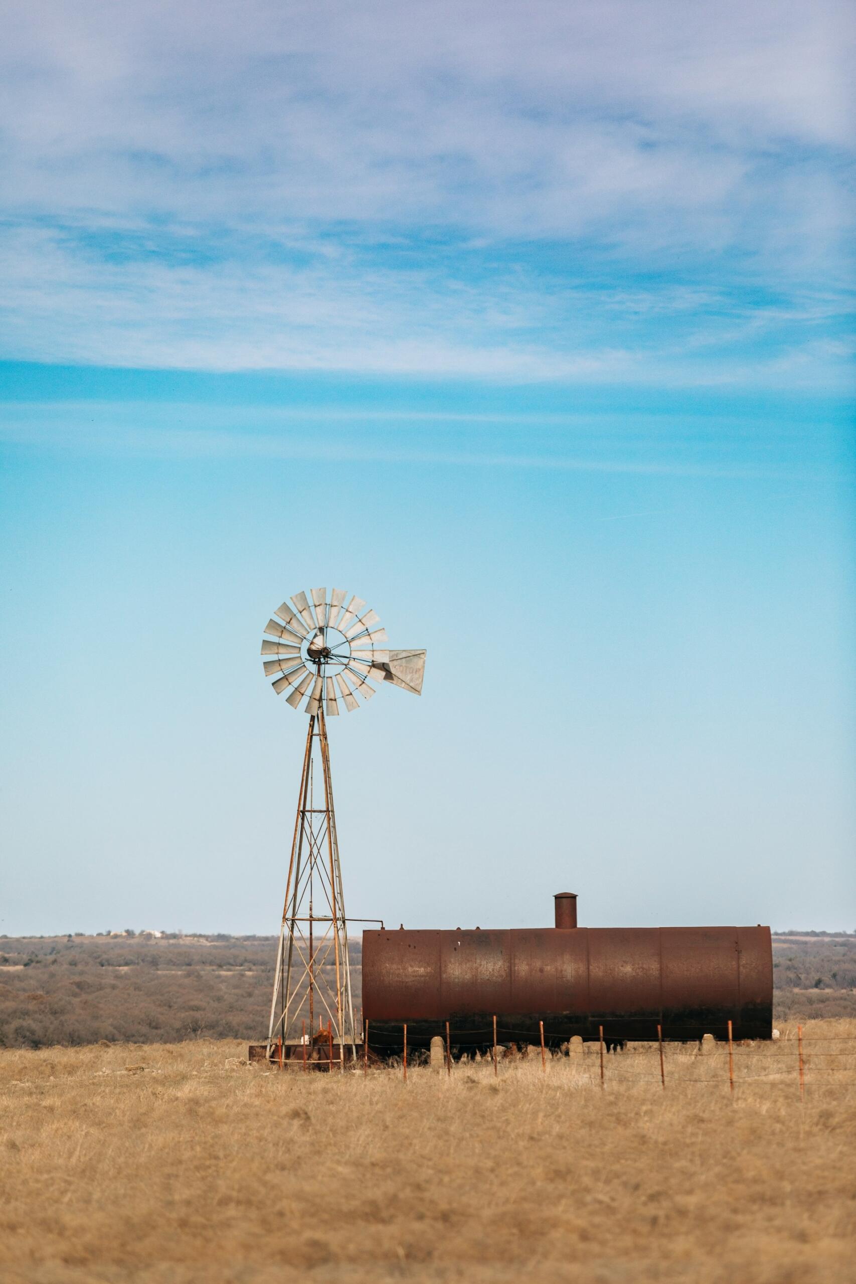 farm windmill in a field