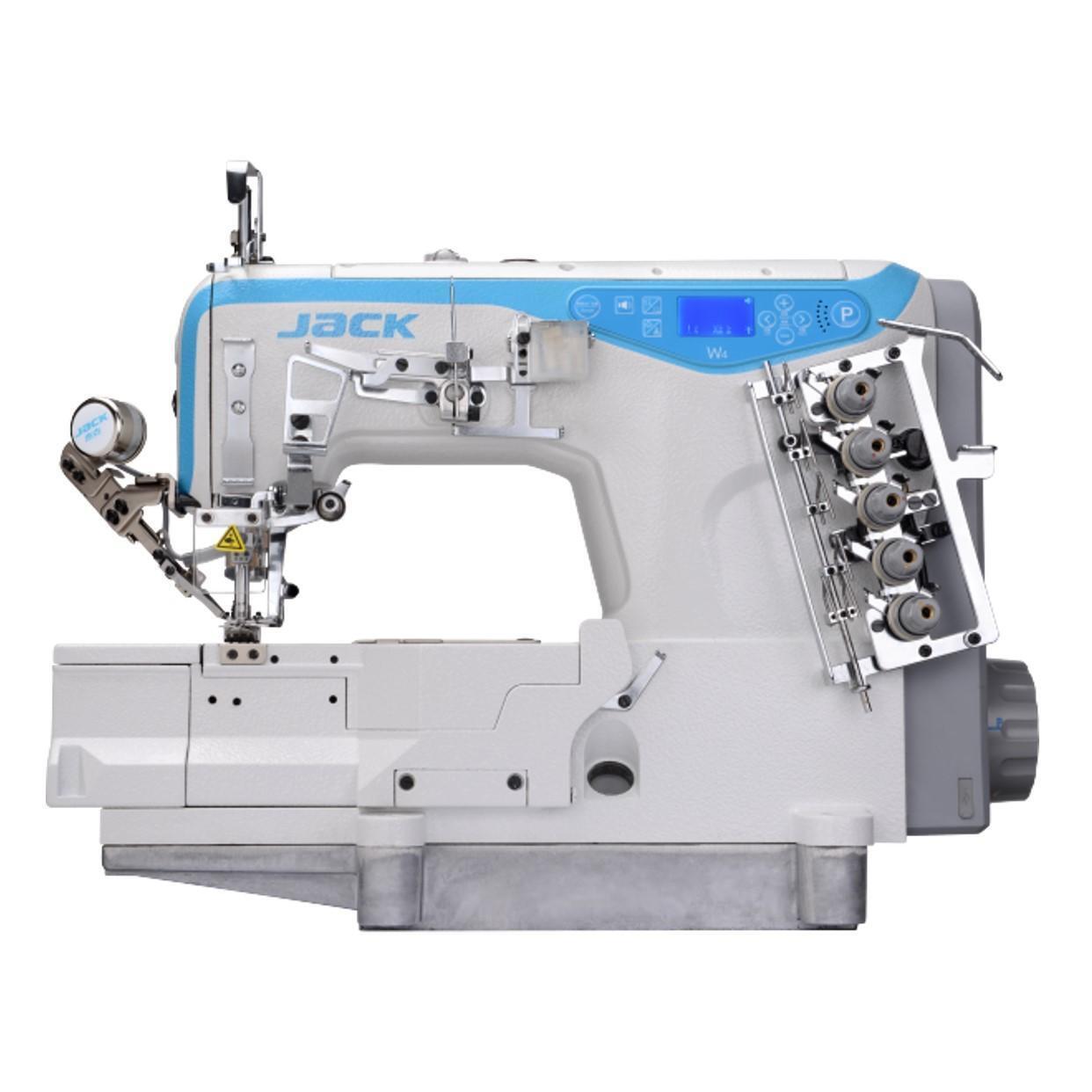 a Juki brand white flatlock sewing machine