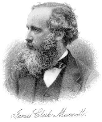 A black and white portrait of James Clerk Maxwell.