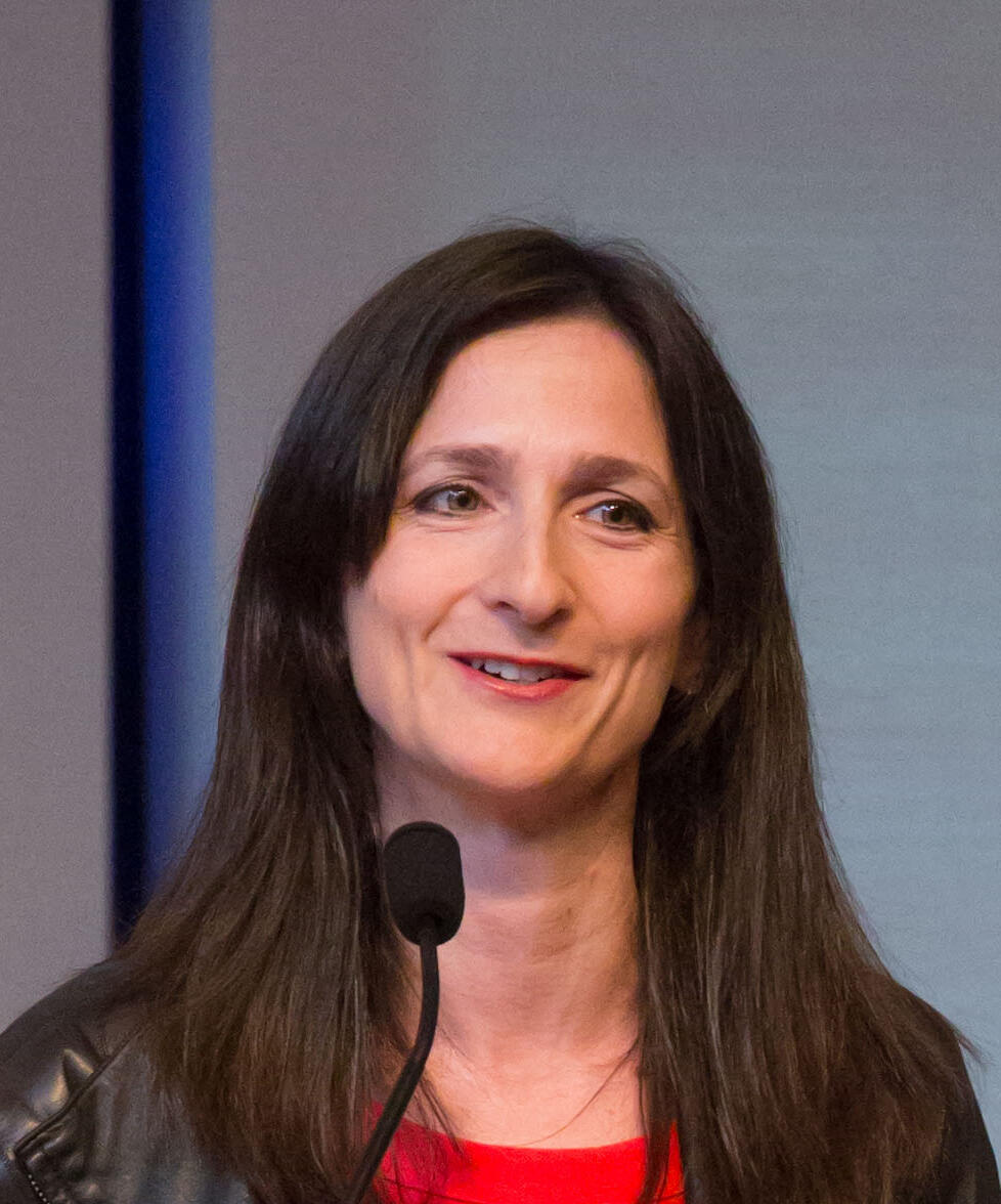 Sara Seager speaking at a convention.