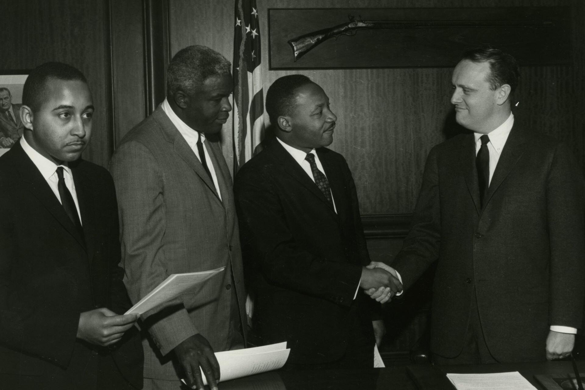 Civil rights leaders in a meeting.